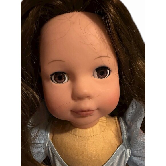Gotz Puppe Doll 18” Exclusively for Pottery Barn Kids Cloth Body Brown Hair/Eyes - Picture 2 of 13